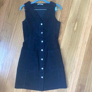 Black Corduroy Button-Down dress